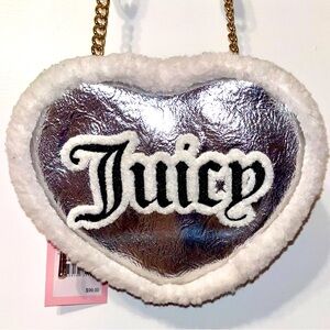 Juicy Couture Silver Heart crossbody bag.